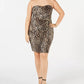 B. Darlin Women's Plus Animal Print Strapless Party Dress Beige Size 20