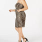 B. Darlin Women's Plus Animal Print Strapless Party Dress Beige Size 20