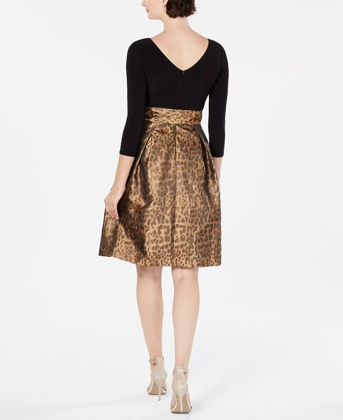 Jessica Howard Women's Solid & Animal-Print Fit & Flare Dress Red Size 10