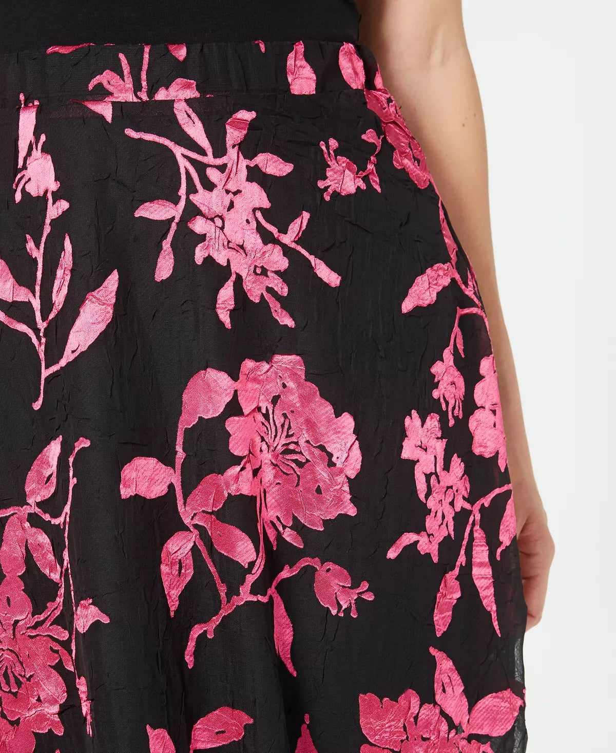 Alfani Women's Petite Floral-Print A-Line Skirt Pink Size 6 Petite