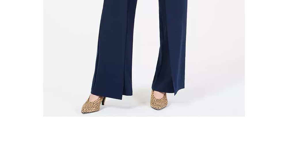 Bar III Women's Wide-Leg Tie-Front Pants Purple Size X-Small