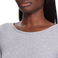 Ralph Lauren Women's Gray Ruffled Heather Short Sleeve Jewel Neck Top Gray Size Medium