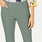 Charter Club Women's Solid Newport Slim-Leg Pants  Green Size 2 Petite