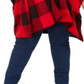 Tommy Hilfiger Women's Plus Plaid Poncho Sleeves Wrap Sweater Red Size XL