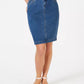 Charter Club Women's Denim Tummy Control Skirt Blue Size 10