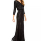 Calvin Klein Women's Sequined Cutout Blouson Gown Black Size 16
