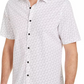 Alfani Men's Digital Print Collared Button Down Shirt White Size XX-large