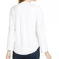 Trina Turk Women's Kaiko Zip-Front Roll-Tab-Sleeve Top White Size Small