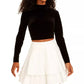 City Studios Women's Ruffled Long Sleeve Mock Mini A-Line Dress Black Size 1