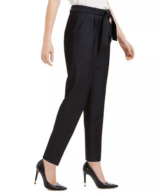 Calvin Klein Women's Tie Front Slim Fit Pants Blue Size 6