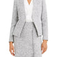 Calvin Klein Women's Tweed Open-Front Blazer Gray Size 8