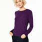 Charter Club Women's Crew-Neck Cashmere Sweater Dark Purple Size Extra Small