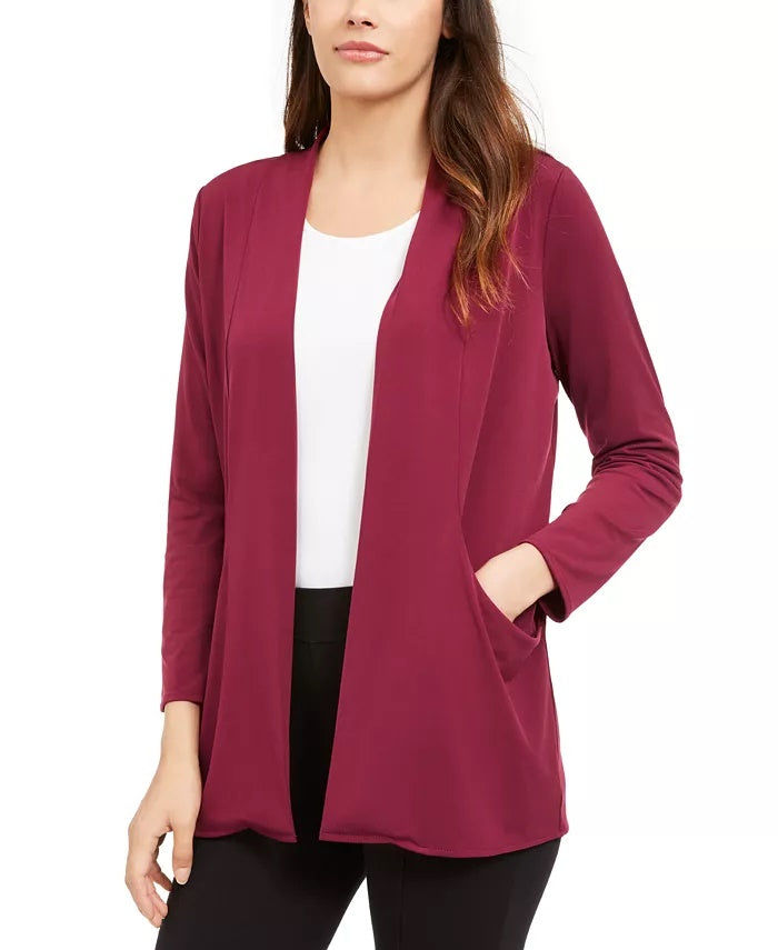 Alfani Women's Open Front Cardigan Wine Size X-Large