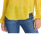 Rachel Roy Women's Lulu Shirred Floral Blouse Yellow Size Small