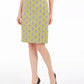Kasper Women's Houndstooth Knee Length Pencil Skirt Yellow Size 8 Petite