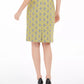 Kasper Women's Houndstooth Knee Length Pencil Skirt Yellow Size 8 Petite