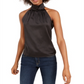 Kendall+Kylie Women's Halter Keyhole Cutout Top Black Size Small