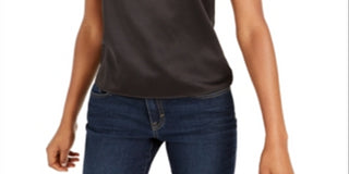 Kendall+Kylie Women's Halter Keyhole Cutout Top Black Size Small