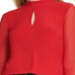 DKNY Women's Long Sleeve Keyhole Blouse Evening Top Red Size Medium