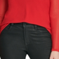 DKNY Women's Long Sleeve Keyhole Blouse Evening Top Red Size Medium