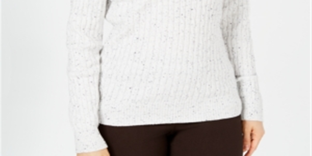 Karen Scott Women's Cable Knit V Neck Sweater White Size X-Small