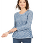 Style & Co Women's Marled Eyelash Sweater Blue Size PP