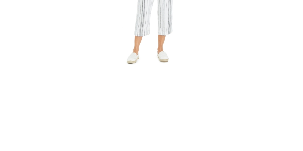 Charter Club Women's Striped Capri Pants White Size X-Small