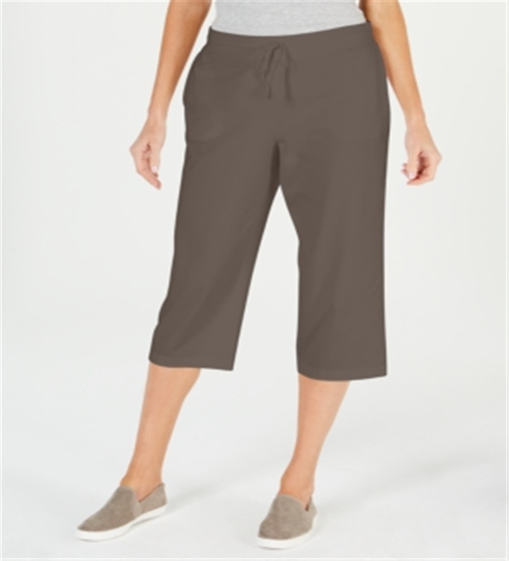 Karen Scott Women's Capri Active Wear Pants Brown Size Petite X-Large