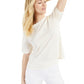 Style & Co Women's Textured Volume Sleeve Top White Size X-Large
