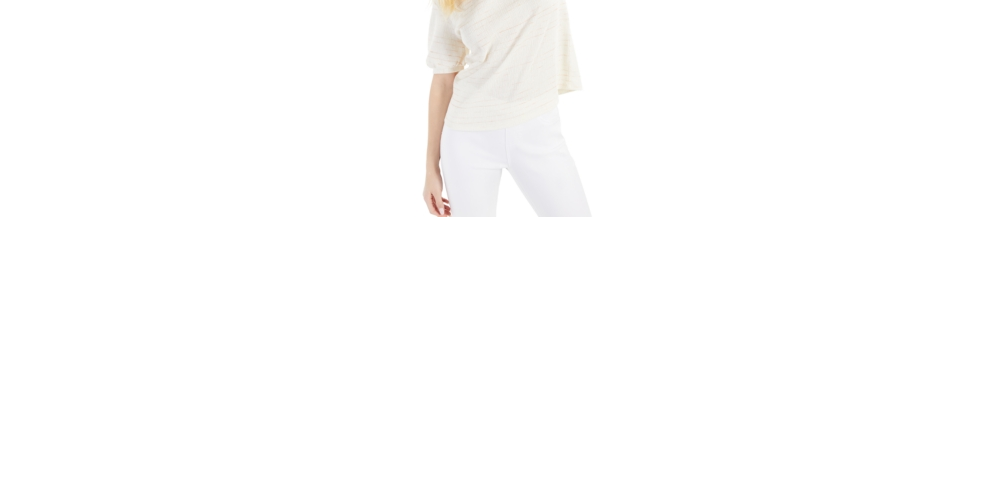 Style & Co Women's Textured Volume Sleeve Top White Size X-Large