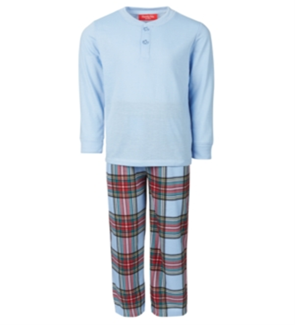 Family Pajamas Women's Matching Kids Mix It Tartan Set Blue Size 8