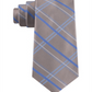 Kenneth Cole Men's Madras Plaid Billy Plaid Silk Slim Neck Tie Gray One Size