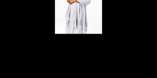 Adrianna Papell Women's Fringe Embellished Shawl Gray Size Regular