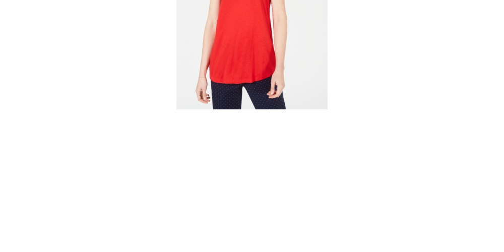 Maison Jules Women's Scoop Neck Tank Red Size Medium