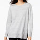Maison Jules Women's Long Sleeve Pullover Sweater Grey Size X-Large