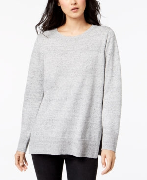 Maison Jules Women's Long Sleeve Pullover Sweater Grey Size X-Large