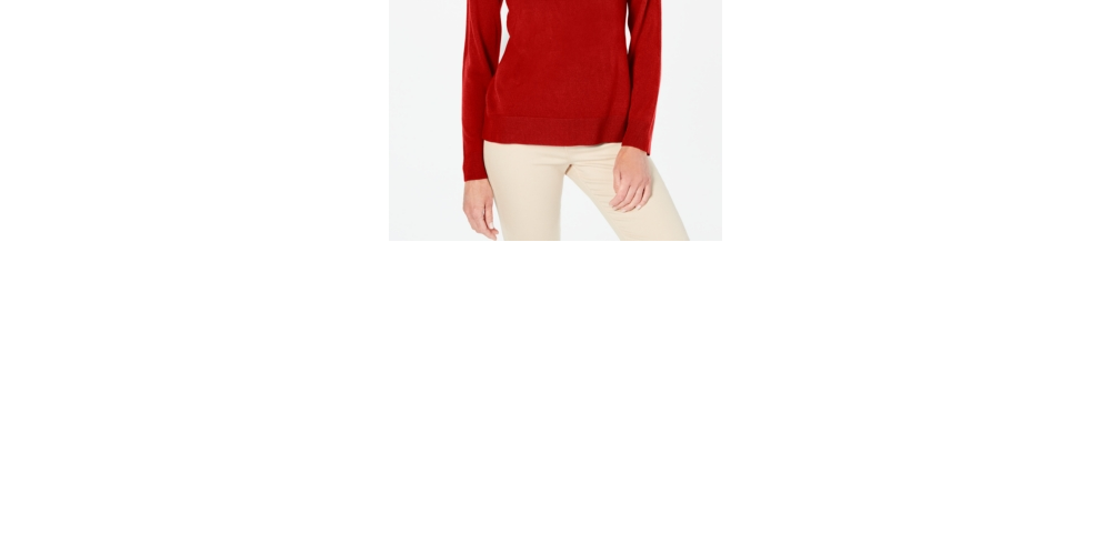 Karen Scott Women's Button Shoulder Sweater Red Size Petite S