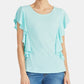 Rachel Roy Women's Short Sleeve Jewel Neck Blouse Blue Size XX-Large