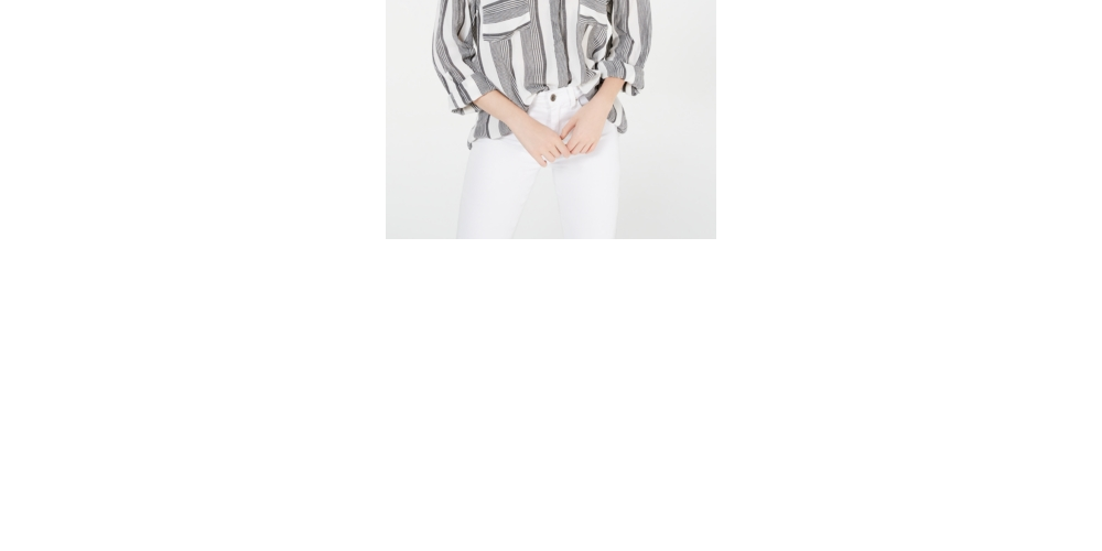 Hippie Rose Junior's Printed Utility Shirt Black Size X-Large