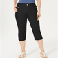 Karen Scott Women's Button Hem Capri Pants Black Size 10 Petite