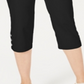 Karen Scott Women's Button Hem Capri Pants Black Size 10 Petite