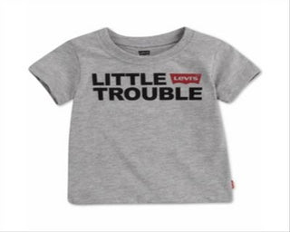 Levi's Little Boy's Trouble Graphic T-Shirt Infant Crewneck Grey Size 12MOS
