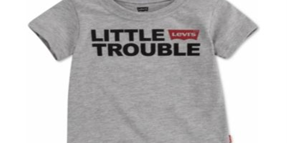 Levi's Little Boy's Trouble Graphic T-Shirt Infant Crewneck Grey Size 12MOS