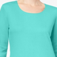 Karen Scott Women's Scoop Neck Top Aqua Size XX-Large