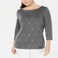 Karen Scott Women's Cotton Grommet Top Gray Size X-Small