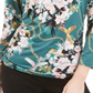 JM Collection Women's Printed Chain Neck Keyhole Top Green Size XX-Large