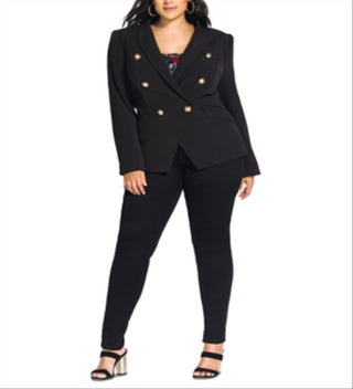 City Chic Women's Trendy Plus Rock Royalty Jacket Black Size 22W