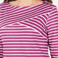 Karen Scott Women's Striped Crossover Top Pink Size X-Small
