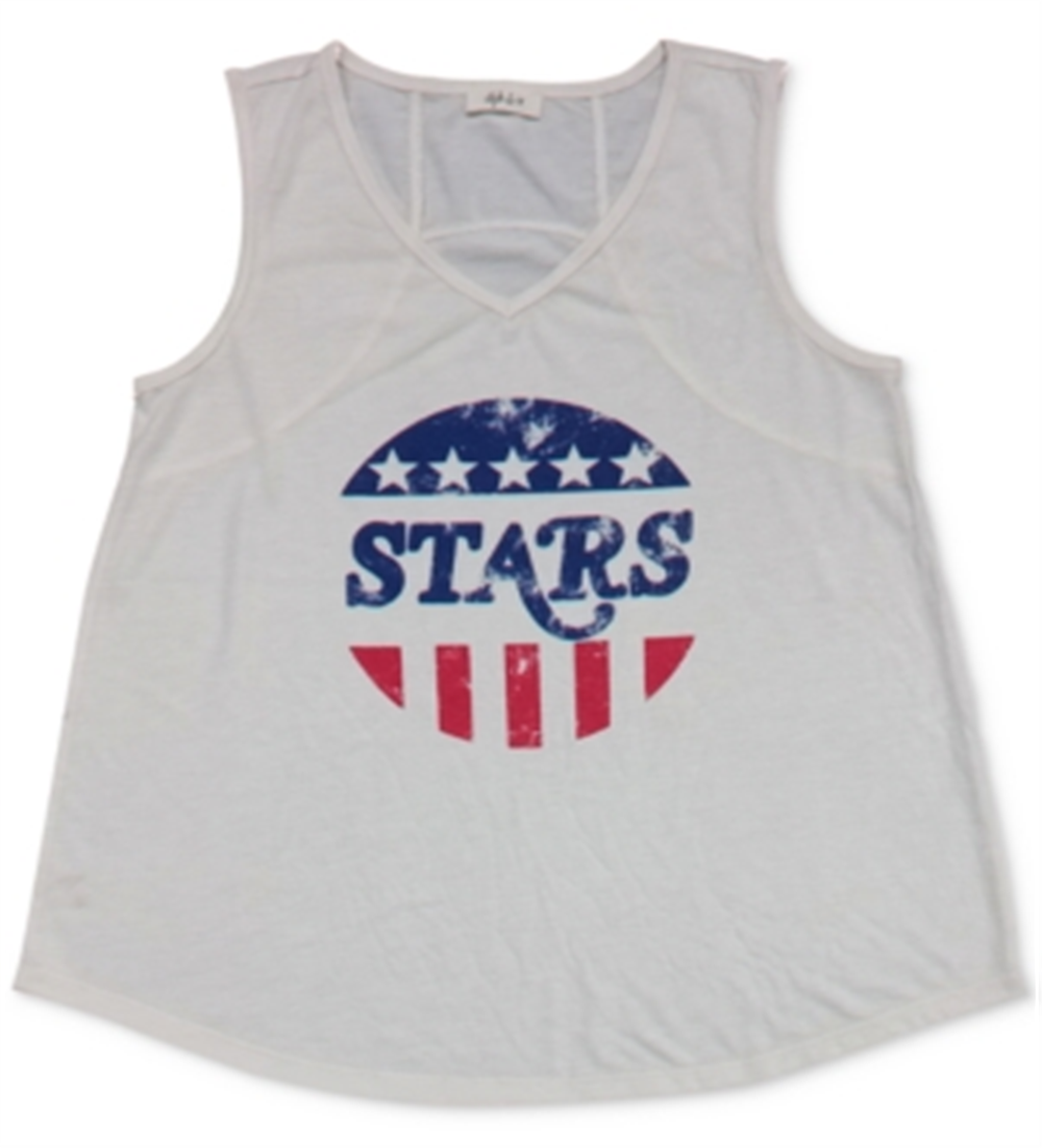 Style & Co Women's Graphic Print Tank Top  Ivory Size Small