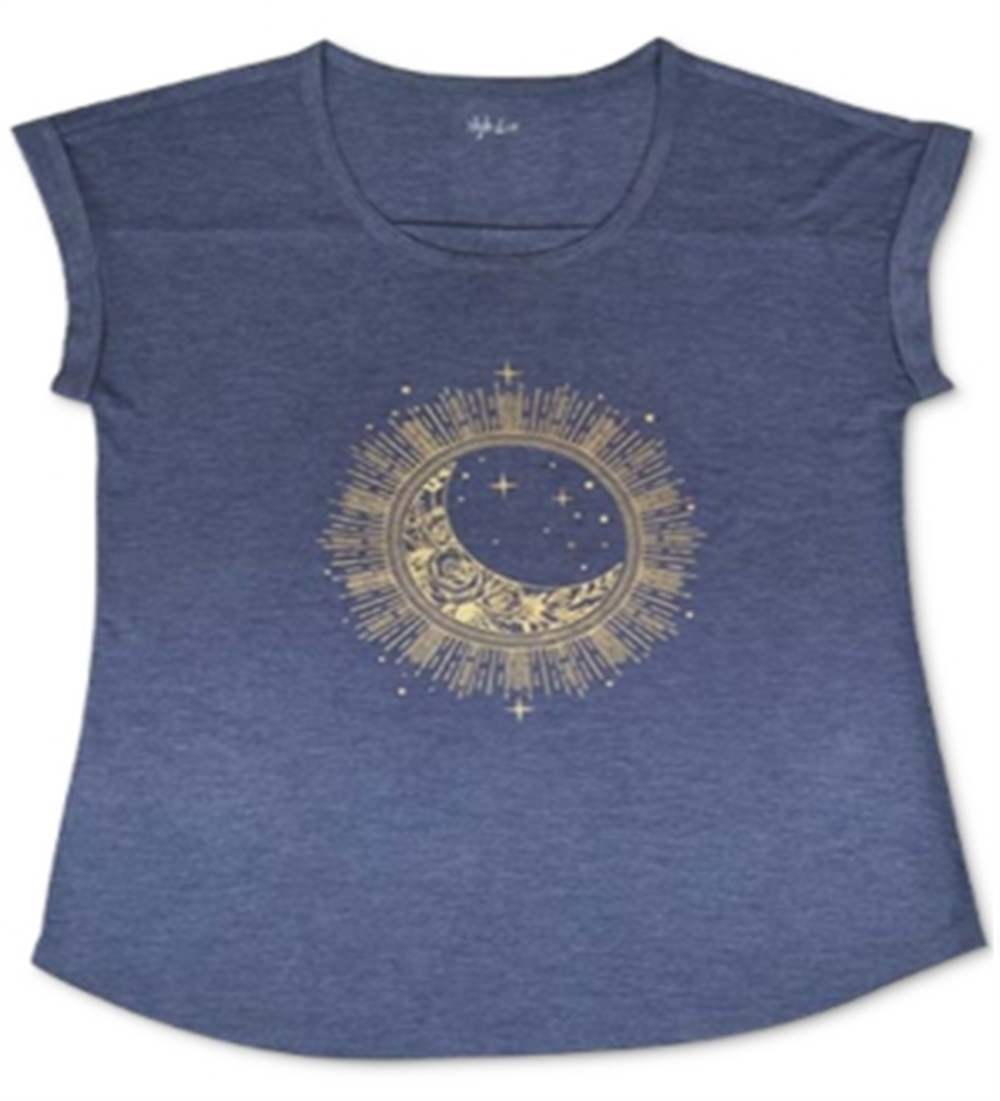 Style & Co Women's T-Shirt Purple Medium